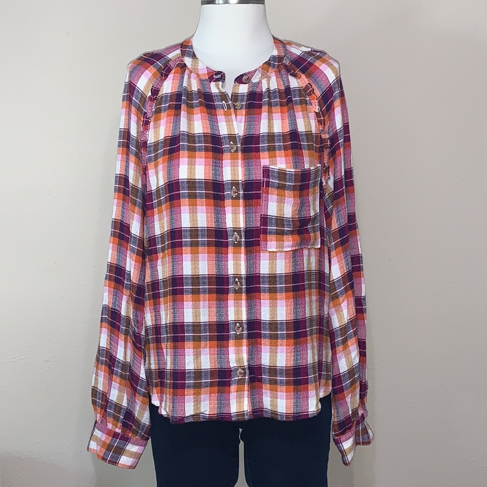 Anthropologie Pilcro Breezy Button Shirt Down Size Medium